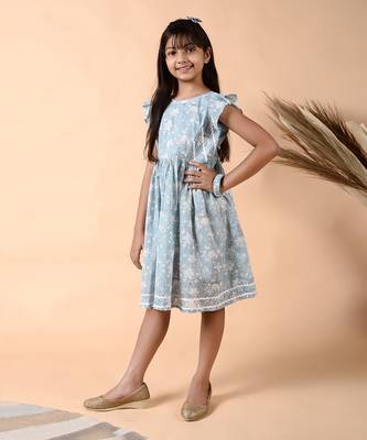 Ice gray marbel frill dress 3
