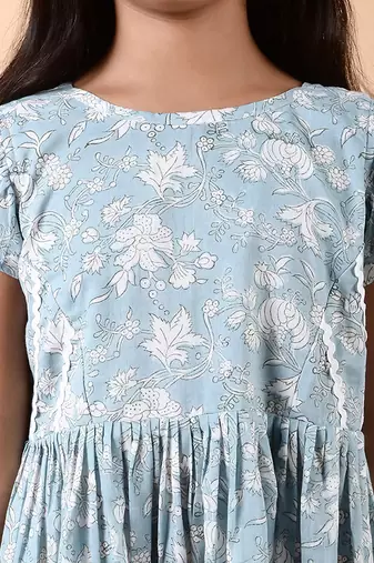 Ice gray marbel frill dress
