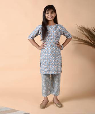 Stone blue poppy suit set 1