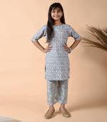 Stone blue poppy suit set