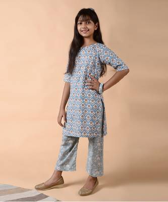 Stone blue poppy suit set 2