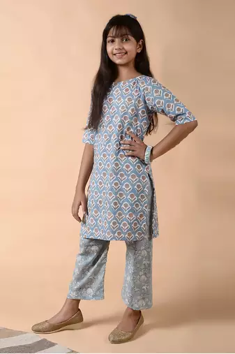Stone blue poppy suit set