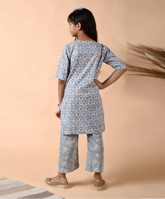 Stone blue poppy suit set 3
