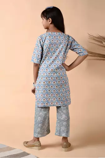 Stone blue poppy suit set