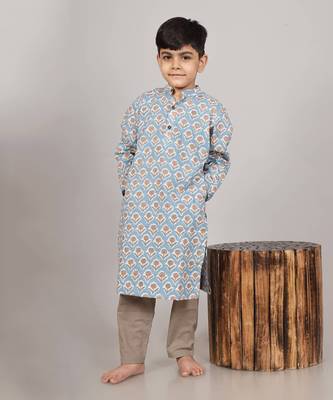 Stone blue kurta set 1