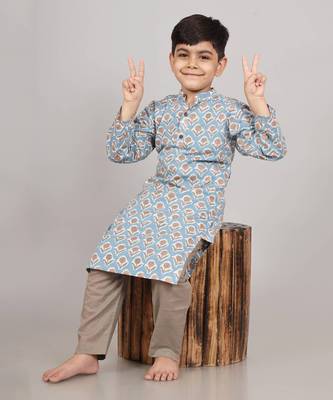 Stone blue kurta set 2