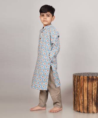 Stone blue kurta set 3