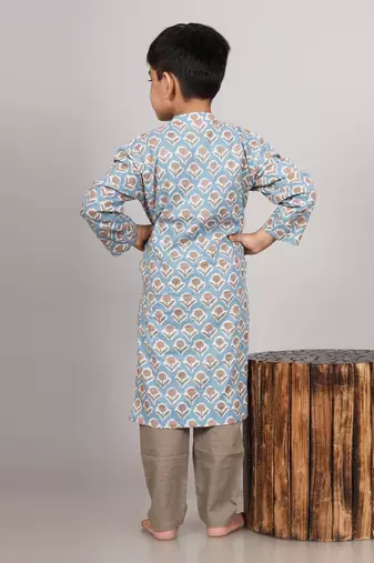 Stone blue kurta set