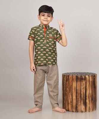 Green car shirt kurta 1