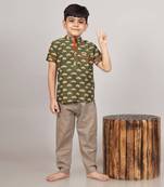 Green car shirt kurta