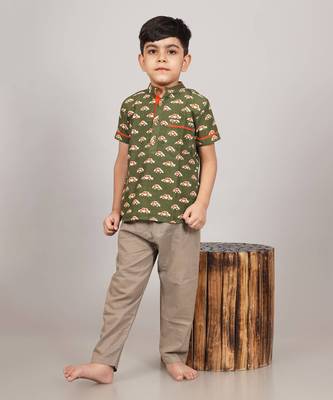 Green car shirt kurta 2