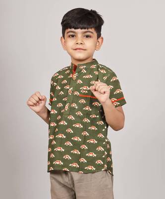 Green car shirt kurta 4