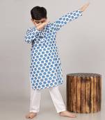 Blue elephant kurta set