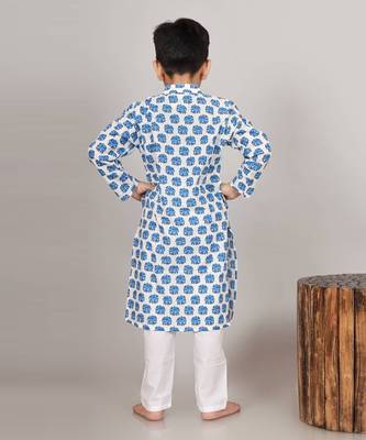 Blue elephant kurta set 4