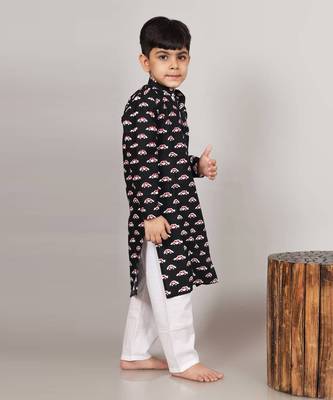 Black car kurta set 3