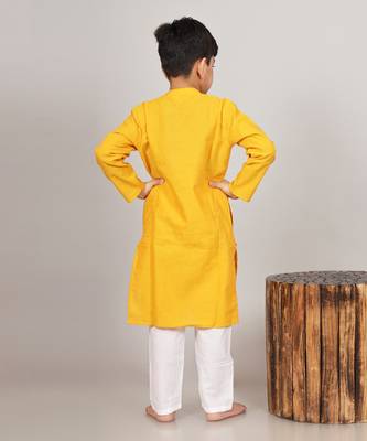 Yellow asymmetric kurta set 3