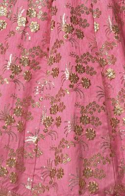 Pink Silk Sequins And Thread Embroidered Lehenga Choli Set 7
