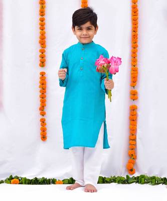 Turquoise kurta set 1