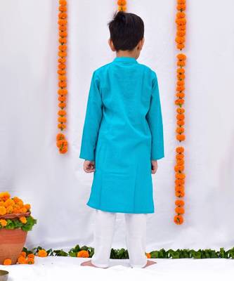 Turquoise kurta set 3