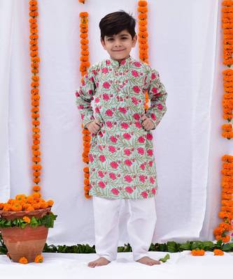 Green gulaab kurta set 1