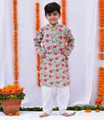 Green gulaab kurta set