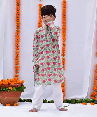 Green gulaab kurta set 2