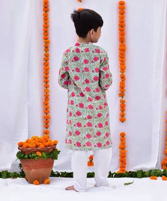 Green gulaab kurta set 3