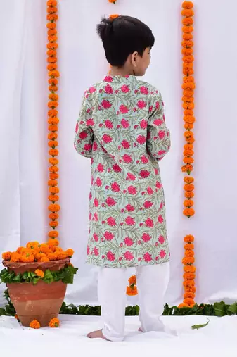 Green gulaab kurta set