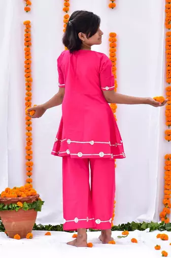 Pink rani kurta set