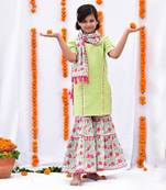 Green aster sharara set