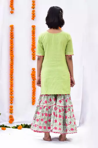 Green aster sharara set