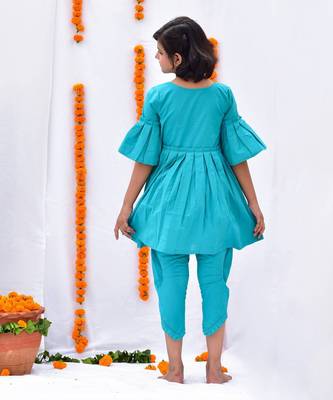 Turquoise bahar dhoti set 3