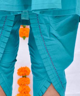 Turquoise bahar dhoti set 4