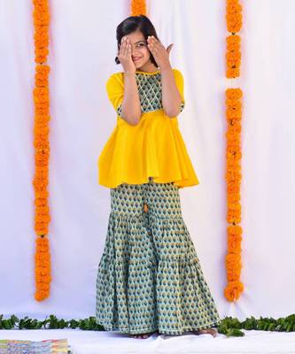 Yellow gendha sharara set 1