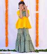 Yellow gendha sharara set