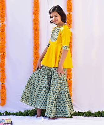 Yellow gendha sharara set 2