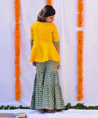 Yellow gendha sharara set 3