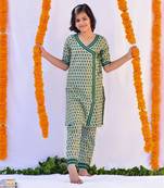 Green gulbagh angrakha set