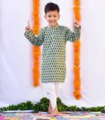 Fern green kurta & dhoti set
