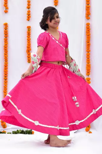 Pink umang lehenga set