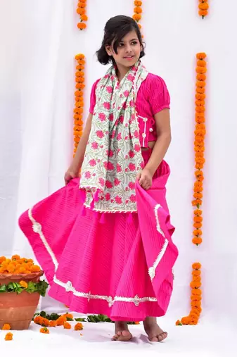 Pink umang lehenga set