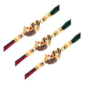  Designer Multi-colour Peacock Rakhi for Men/Brother  1