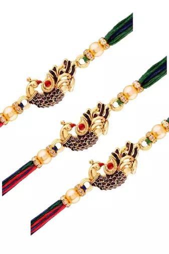 Designer Multi-colour Peacock Rakhi for Men/Brother 