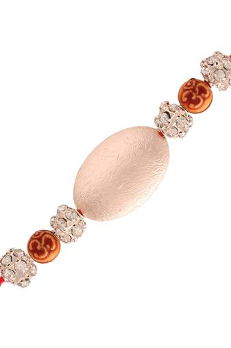  Ethnic Designer Pearl Rakhi Bracelet for Brother/Men (R054-R)