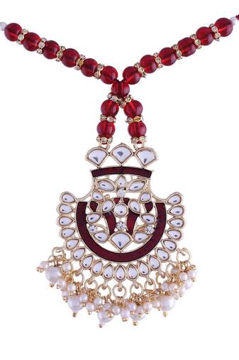 Designer Enamel Pearl Hanging Lumba Rakhi for Rakshabandhan Special (R066M-L)