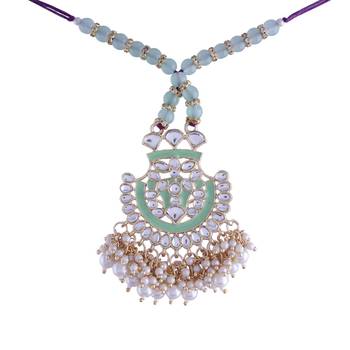 Designer Enamel Pearl Hanging Lumba Rakhi for Rakshabandhan Special  1