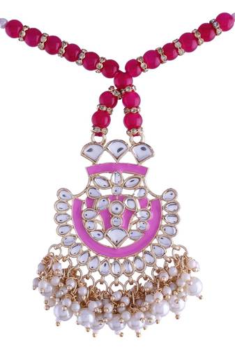 Designer Enamel Pearl Hanging Lumba Rakhi for Rakshabandhan Special (R066Pi-L)