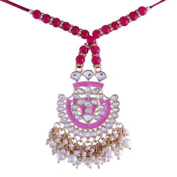 Designer Enamel Pearl Hanging Lumba Rakhi for Rakshabandhan Special  1