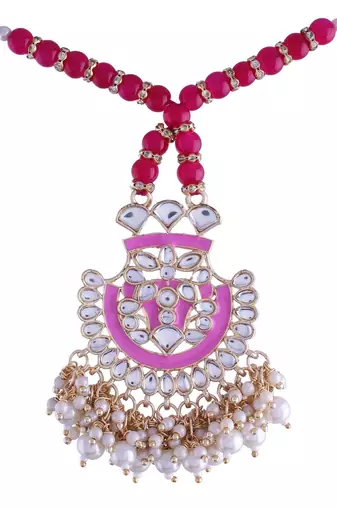 Designer Enamel Pearl Hanging Lumba Rakhi for Rakshabandhan Special 