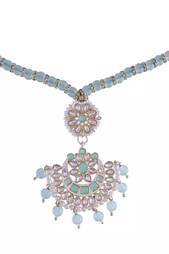Rakshabandhan Special Designer Pearl Hanging Floral Lumba Rakhi for Bhabhi (R068Min-L)